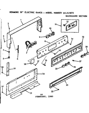 Backguard section