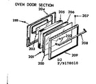 Kenmore 9119178010 oven door section diagram