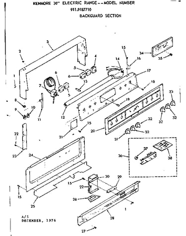 Backguard section