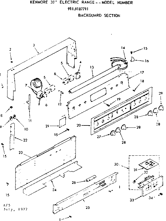 Backguard section