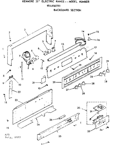 Backguard section