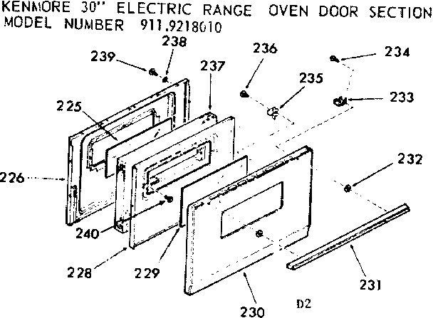 Oven door section