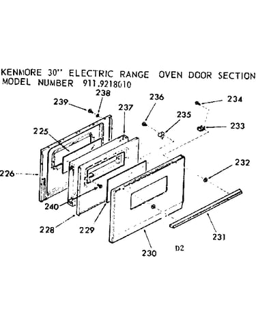 Oven door section