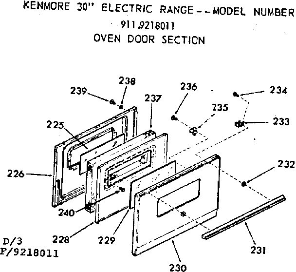 OVEN DOOR SECTION