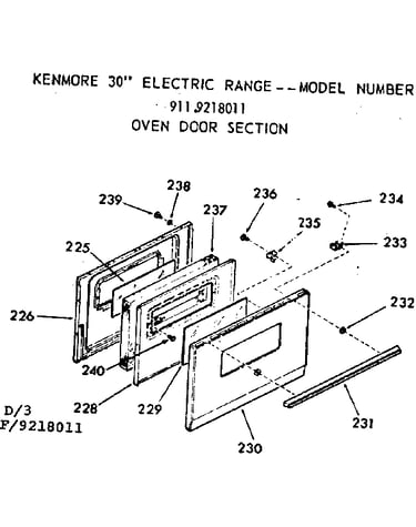 Oven door section