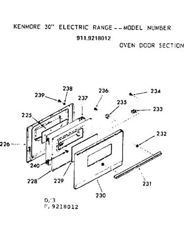 Oven door section