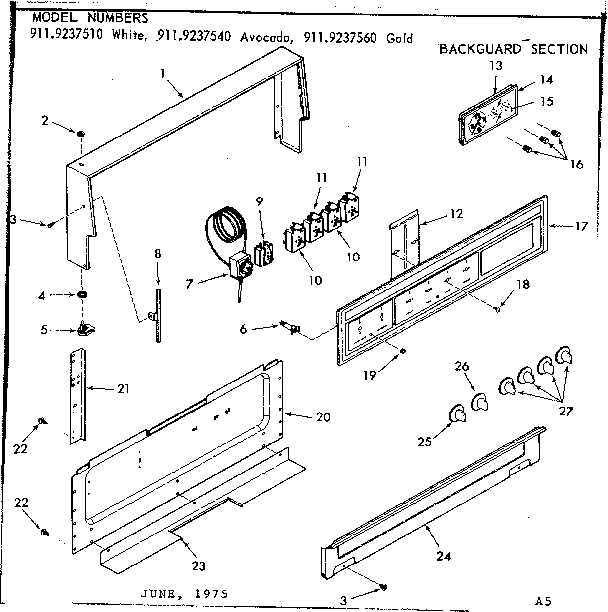Backguard section