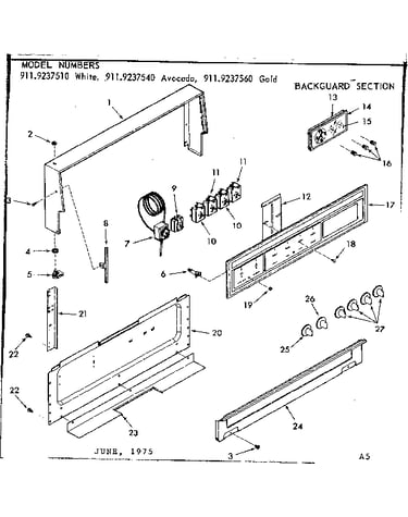 Backguard section