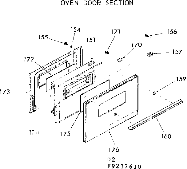 Oven door section