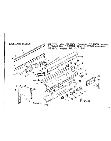 Backguard section
