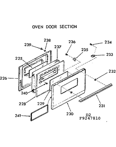 Oven door section