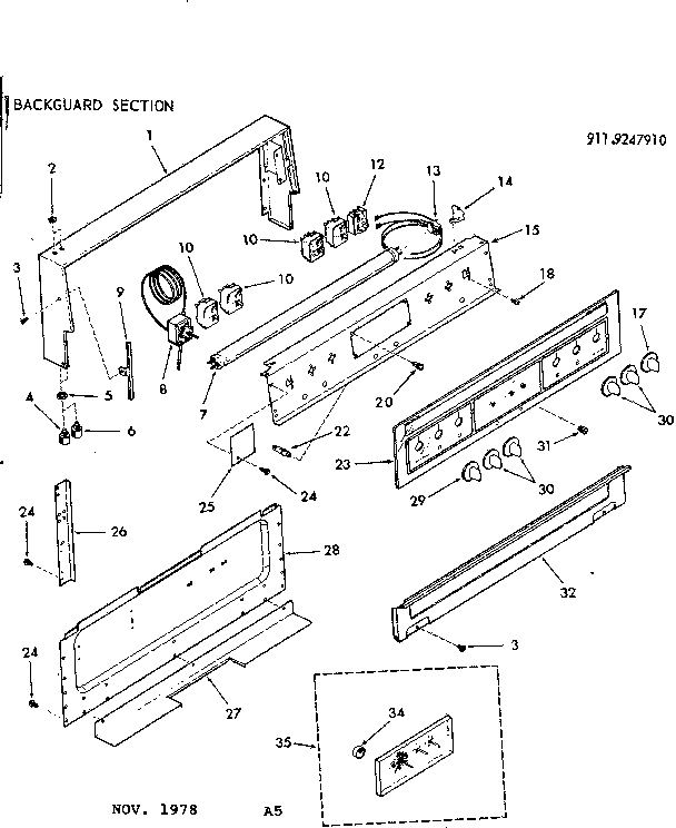 Backguard section