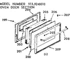 Kenmore 9119248010 oven door section diagram