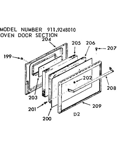 Oven door section