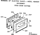 Kenmore 9119248011 oven door section diagram