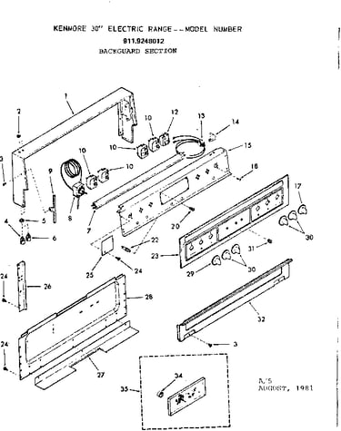 Backguard section