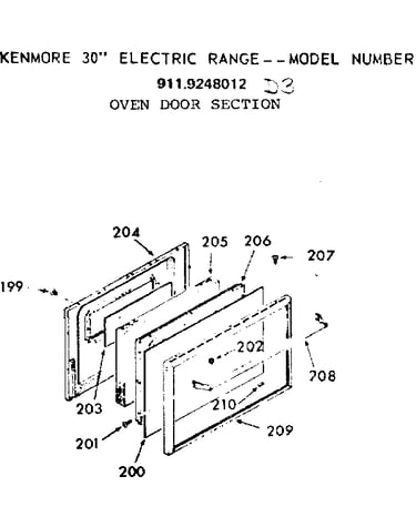 Oven door section