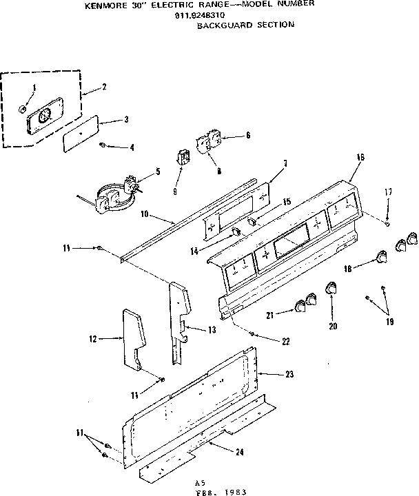 Backguard section