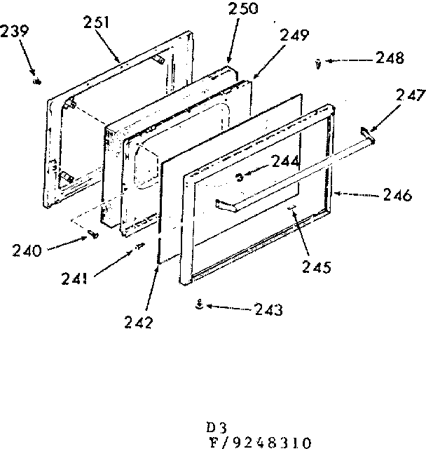 Oven door section