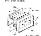 Kenmore 9119257620 oven door section diagram