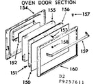 Kenmore 9119257611 oven door section diagram