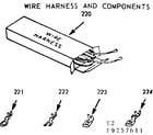 Kenmore 9119257611 wire harness and components diagram