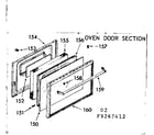 Kenmore 9119267412 oven door section diagram