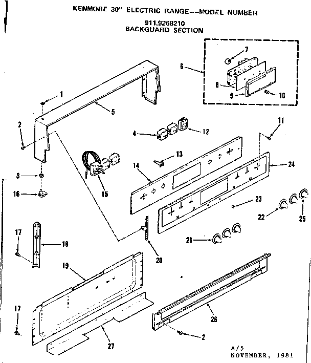 Backguard section