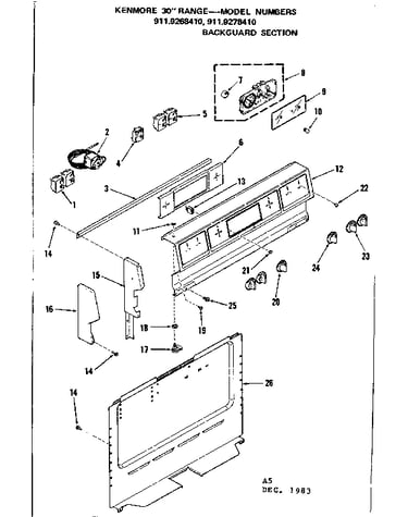 Backguard section