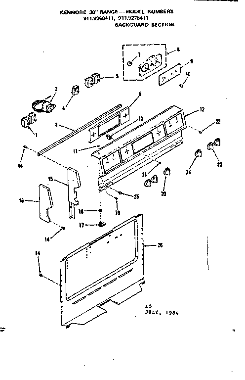 Backguard section
