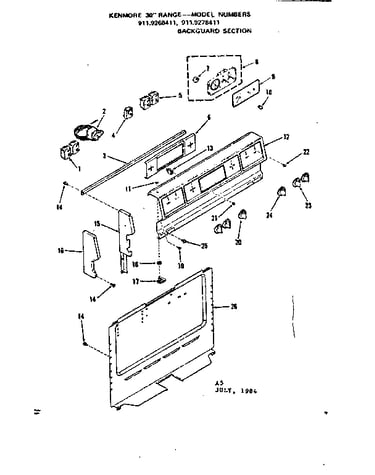 Backguard section