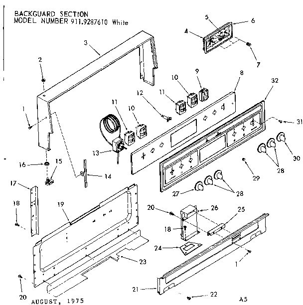 Backguard section