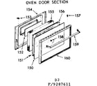 Kenmore 9119287611 oven door section diagram