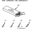 Kenmore 9119287611 wire harnesses and components diagram