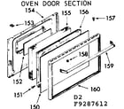 Kenmore 9119287612 oven door section diagram