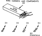 Kenmore 9119287612 wire harness and components diagram