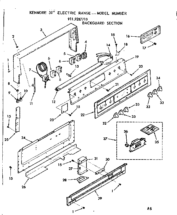 Backguard section