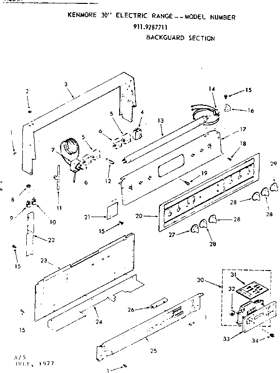 Backguard section
