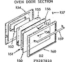 Kenmore 9119287810 oven door section diagram