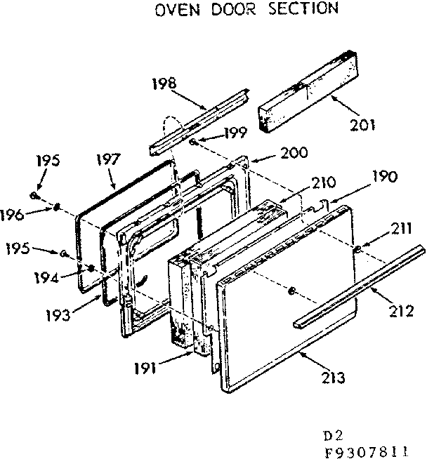 Oven door section