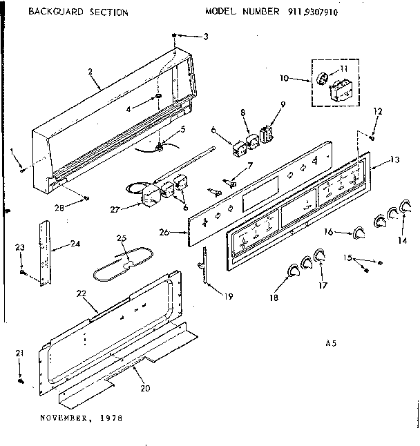 Backguard section