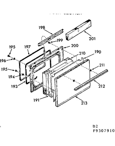 Oven door section