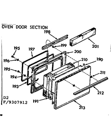 Oven door section