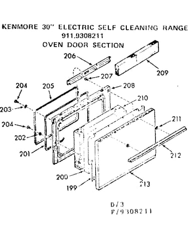 Oven door section