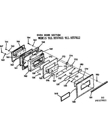 Oven door section