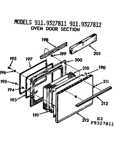 Oven door section