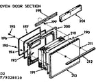 Kenmore 9119328010 oven door section diagram