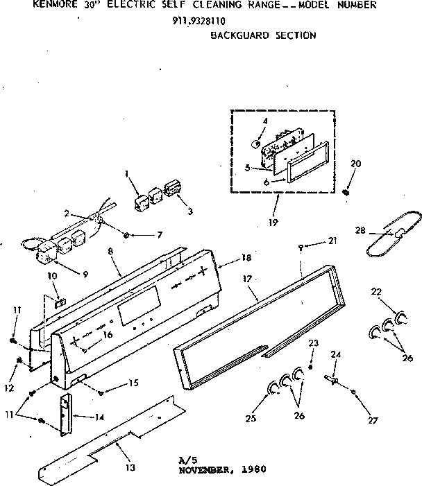 Backguard section