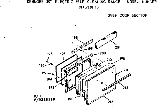Oven door section