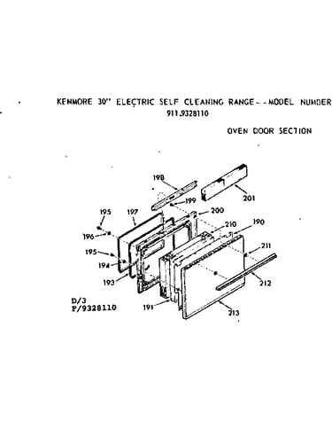 Oven door section